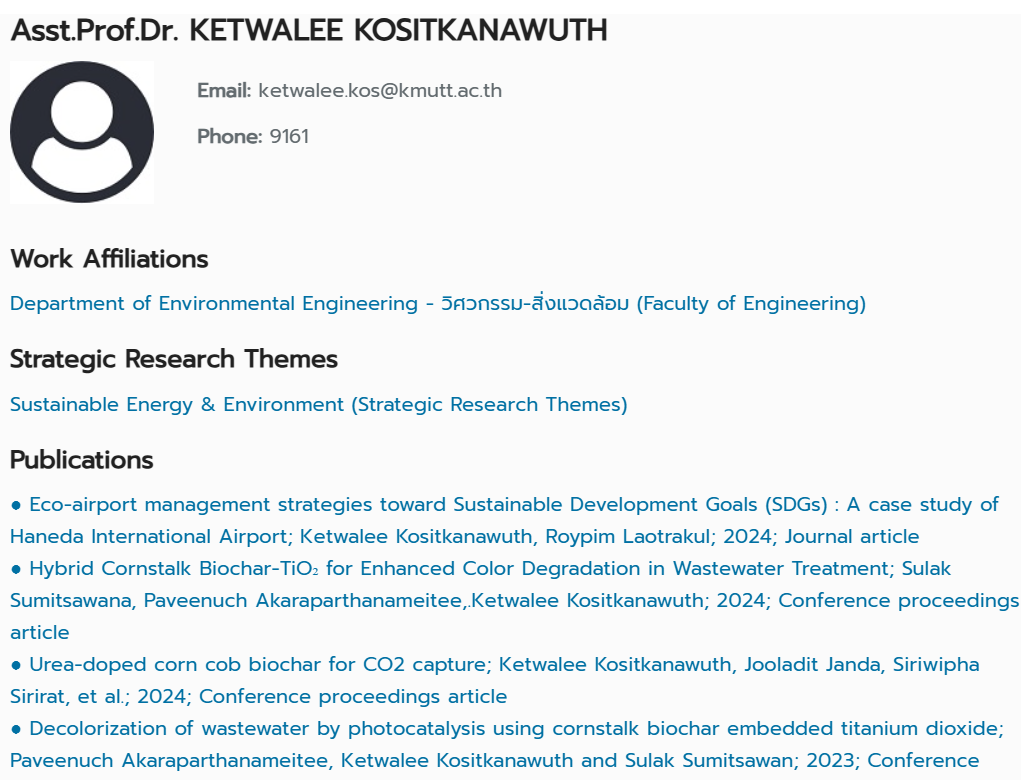 Screenshot of the old, text-heavy university profile page.